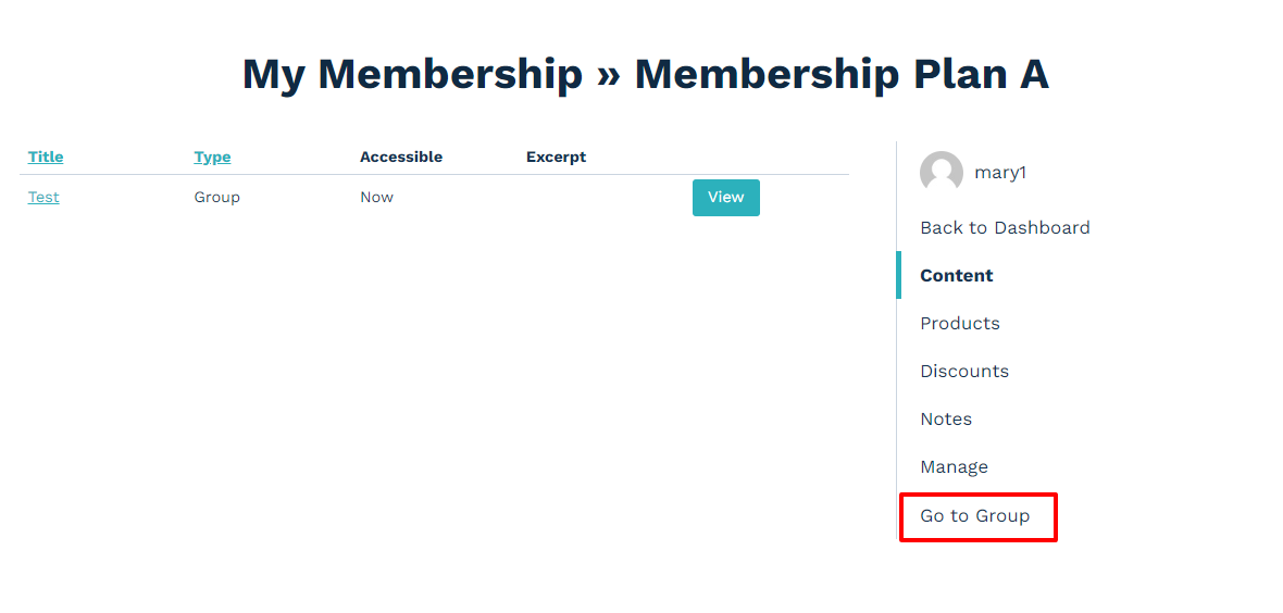 Membership - Go to Group